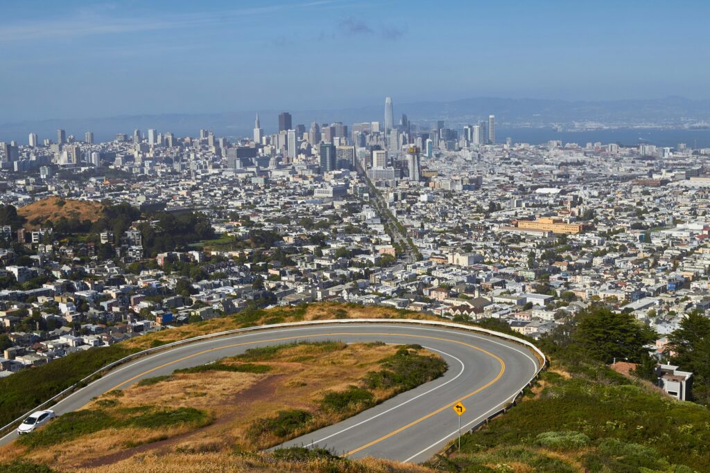 Uitzicht over San Francisco vanuit Twin Peaks